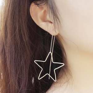 [ER202]빅 스타별 포인트 체인 롱 귀걸이