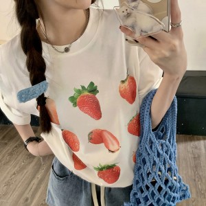[AB886]페하브 딸기 루즈핏 티셔츠